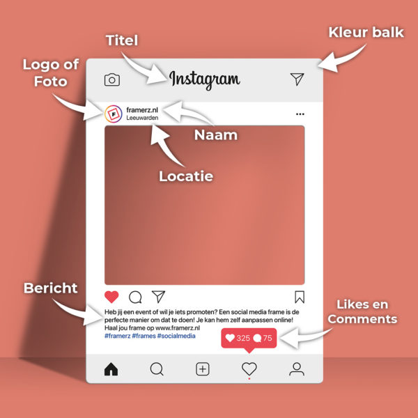 instagram frame / bord laten maken uitlegfoto