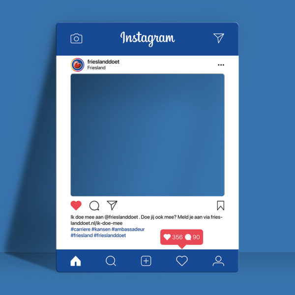 instagram frame / bord voorbeeld van Friesland Doet
