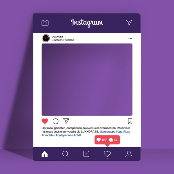 instagram frame / bord voorbeeld van Luxxora prive spa